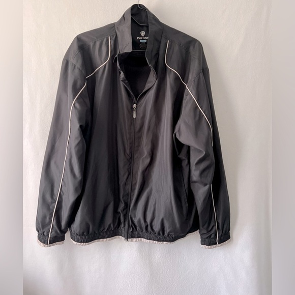 ProTour Cool Play Size Large Black/Beige lightweight Outerwear Jacket - Picture 1 of 6